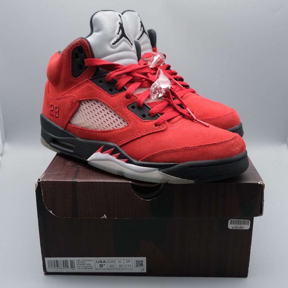 Nike Air Jordan 5 Retro Raging Bull 9.5 Red Suede DD0587-600 2021